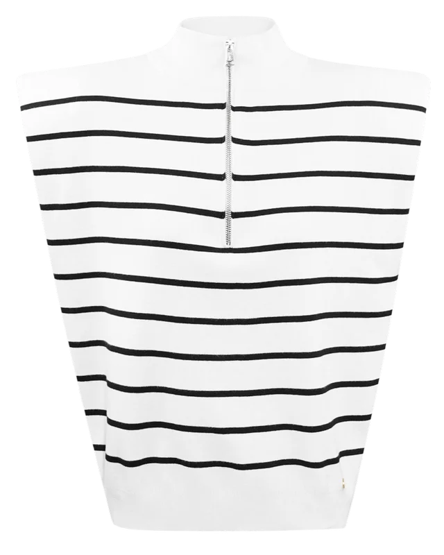 Striped vest with zip