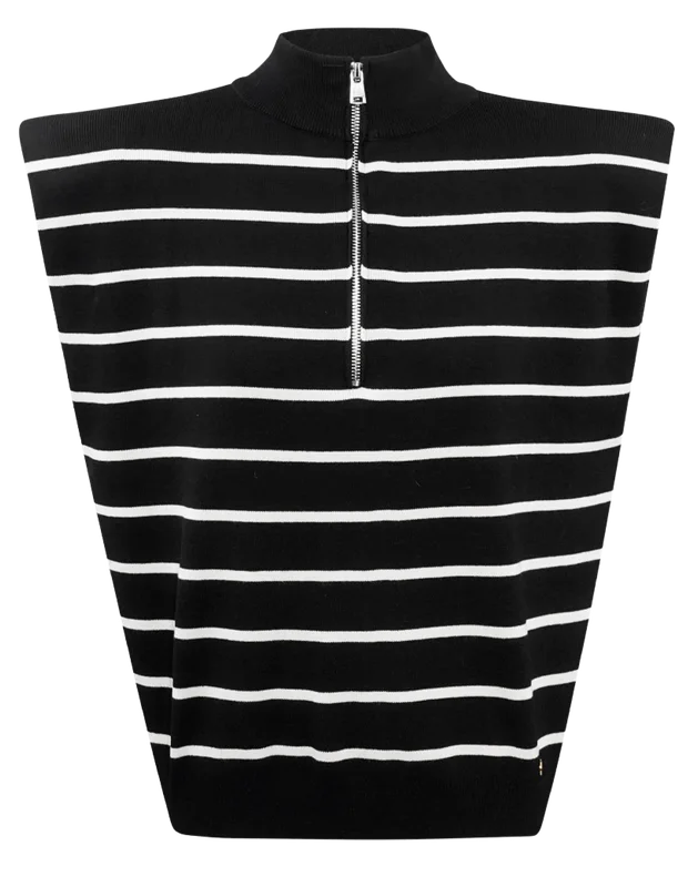 Striped vest with zip