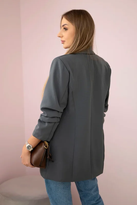 Elegant longline relaxed-fit blazer