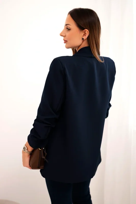 Elegant longline relaxed-fit blazer