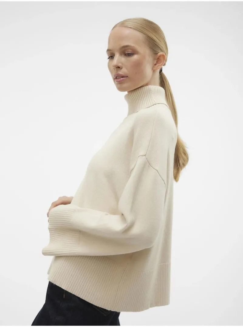 Aware By Vero Moda adīts džemperis ar paaugstinātu kakli