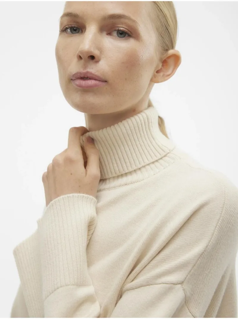 Aware By Vero Moda adīts džemperis ar paaugstinātu kakli