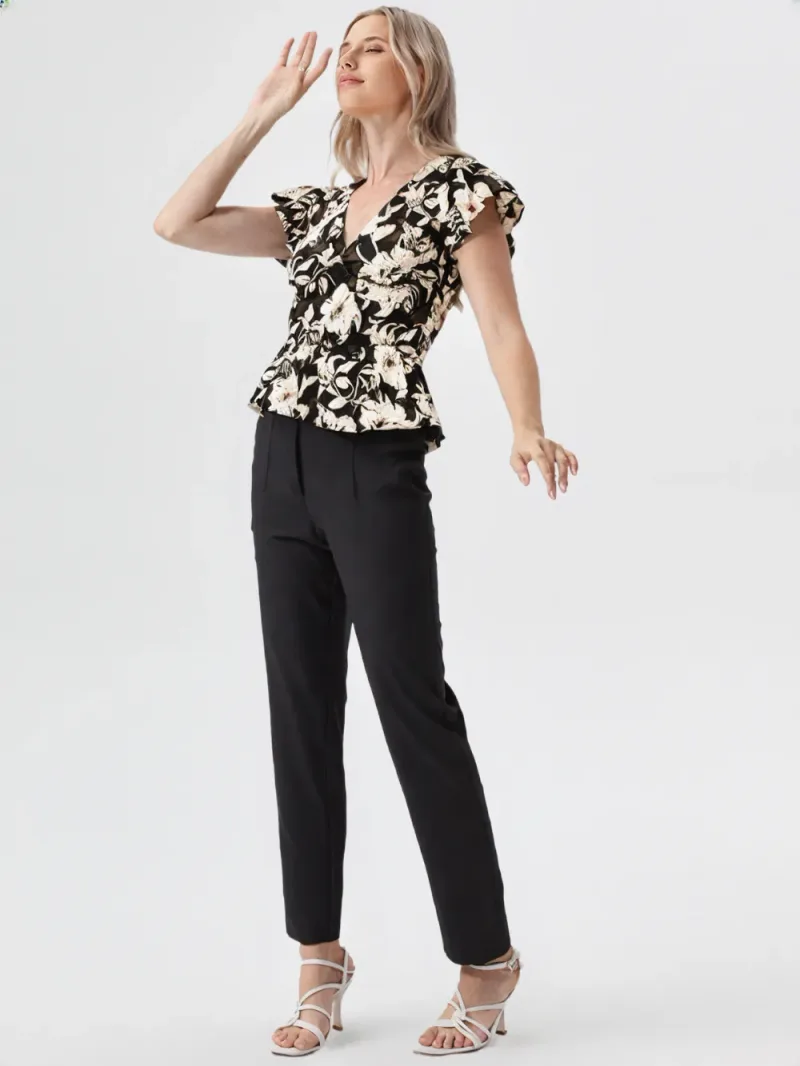Boohoo blouse with flounce hem