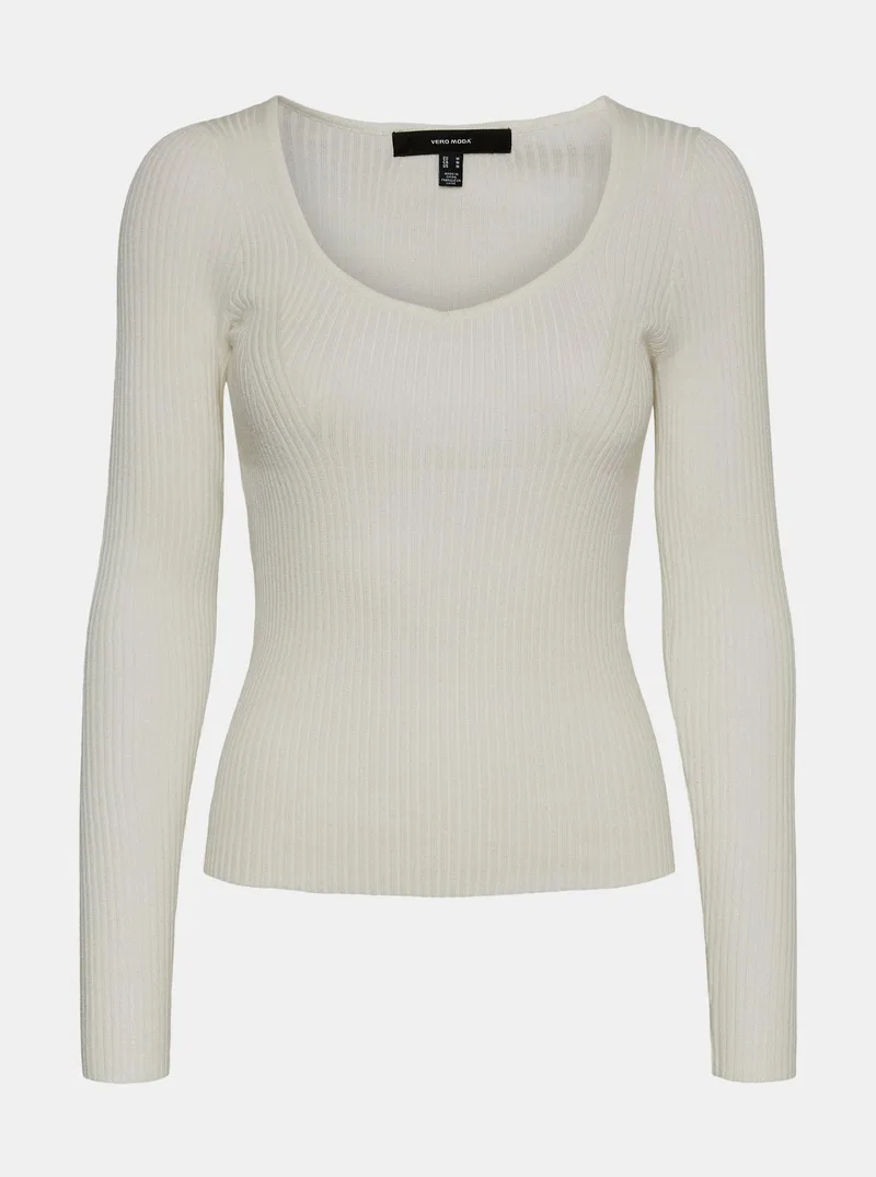 Vero Moda smalki adīts tops ar V veida kakli