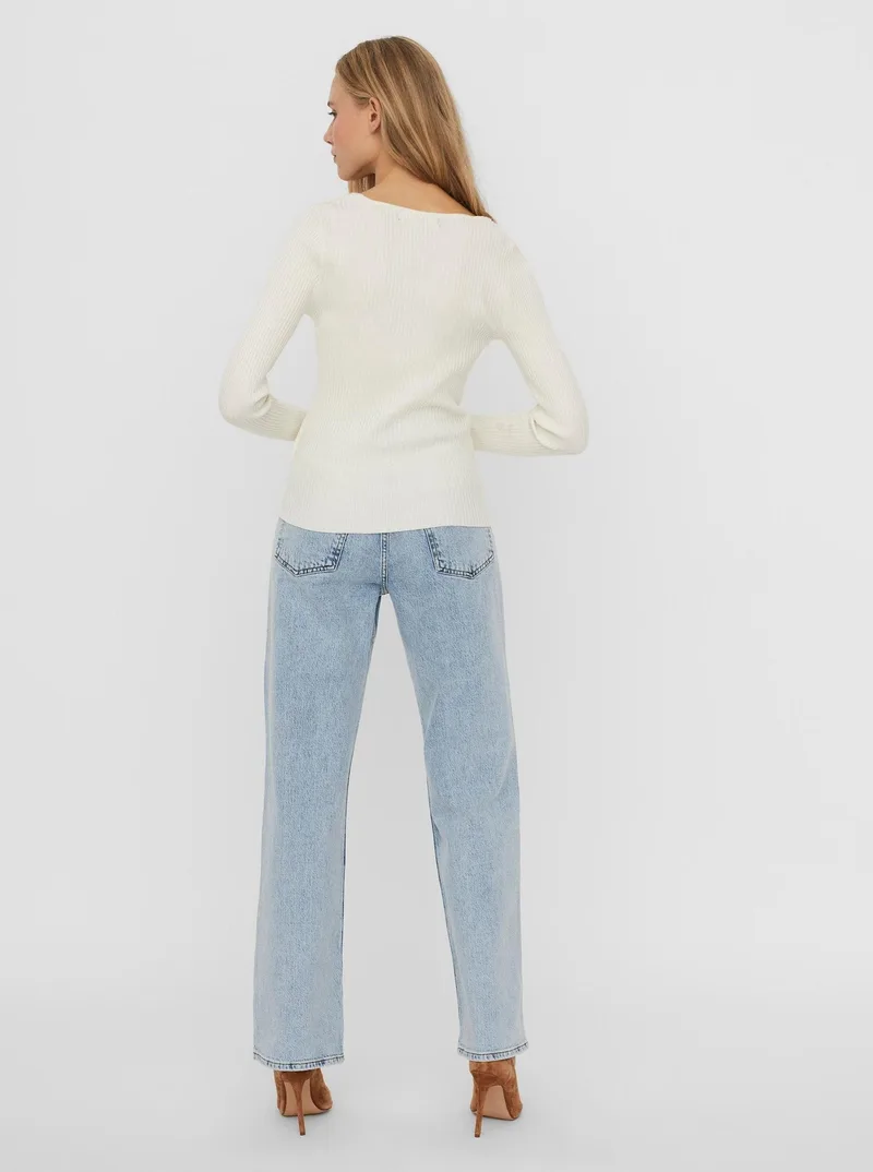 Vero Moda smalki adīts tops ar V veida kakli